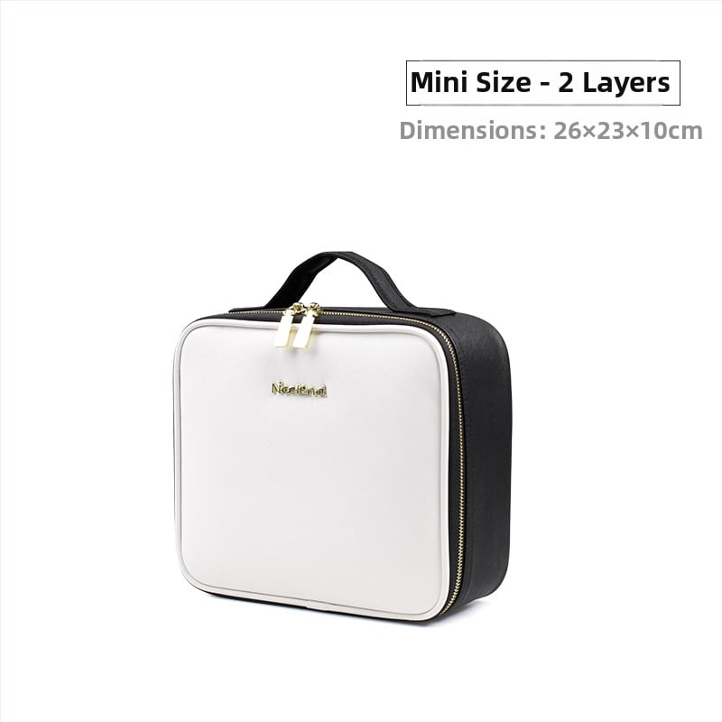 NICELAND fém kozmetikai táska, hordozható, nagy kapacitású; professzionális sminkmesterek és tetoválás eszközei tárolására; városi egyszerű stílus; neutrális mindkét nem számára