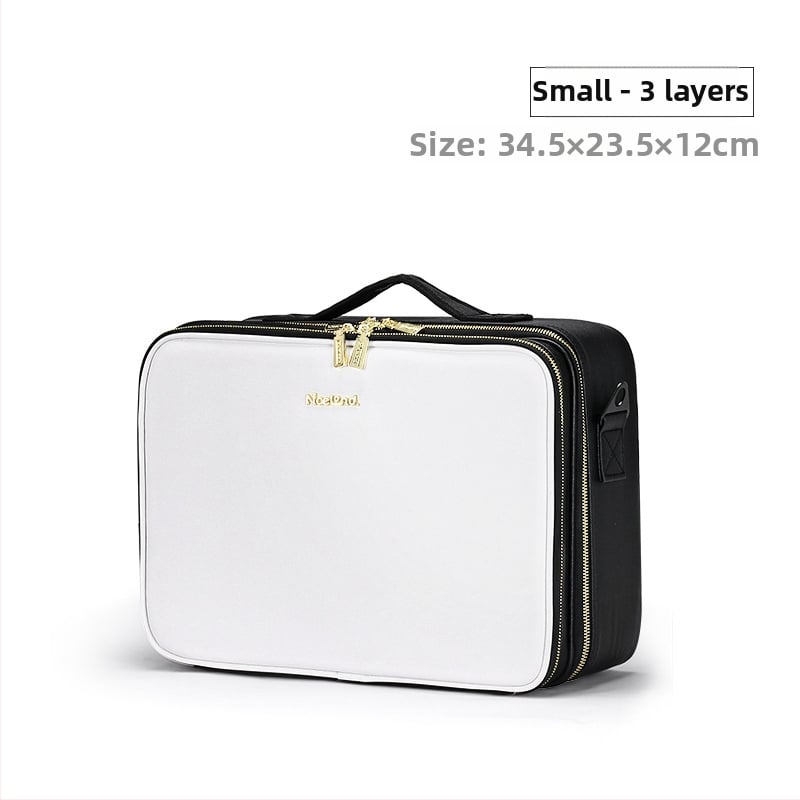 NICELAND fém kozmetikai táska, hordozható, nagy kapacitású; professzionális sminkmesterek és tetoválás eszközei tárolására; városi egyszerű stílus; neutrális mindkét nem számára