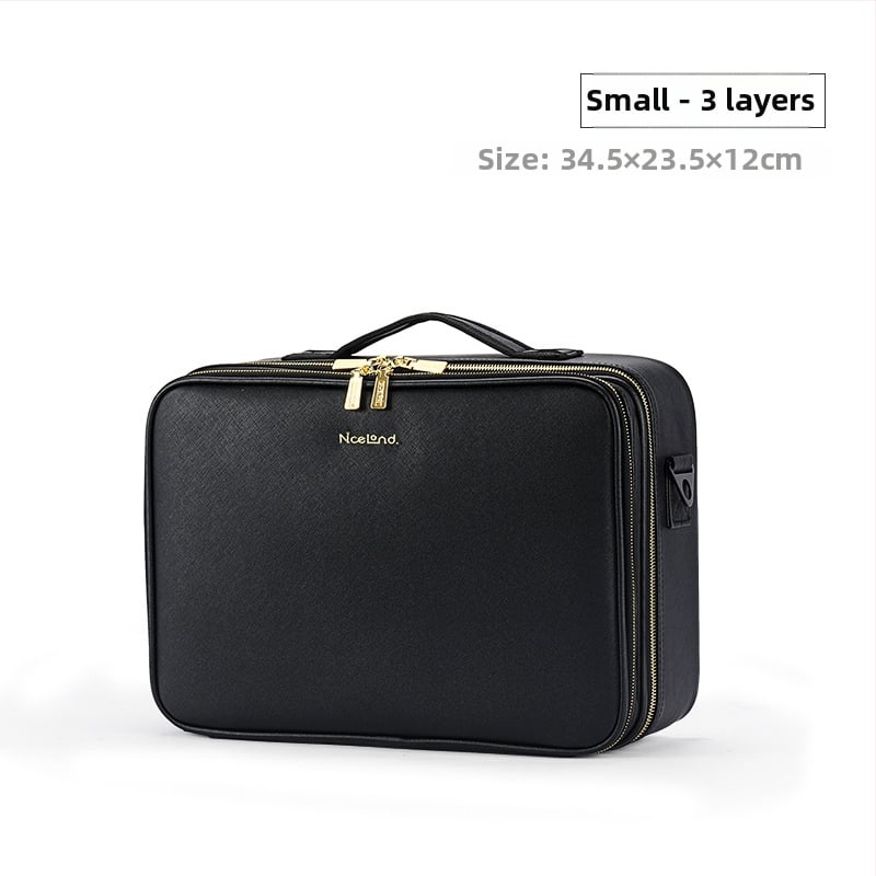 NICELAND fém kozmetikai táska, hordozható, nagy kapacitású; professzionális sminkmesterek és tetoválás eszközei tárolására; városi egyszerű stílus; neutrális mindkét nem számára