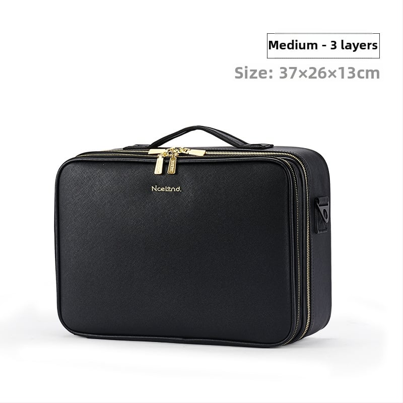 NICELAND fém kozmetikai táska, hordozható, nagy kapacitású; professzionális sminkmesterek és tetoválás eszközei tárolására; városi egyszerű stílus; neutrális mindkét nem számára