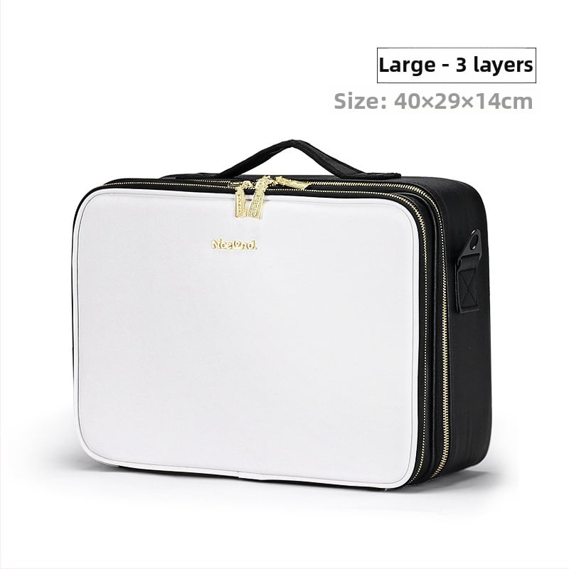 NICELAND fém kozmetikai táska, hordozható, nagy kapacitású; professzionális sminkmesterek és tetoválás eszközei tárolására; városi egyszerű stílus; neutrális mindkét nem számára