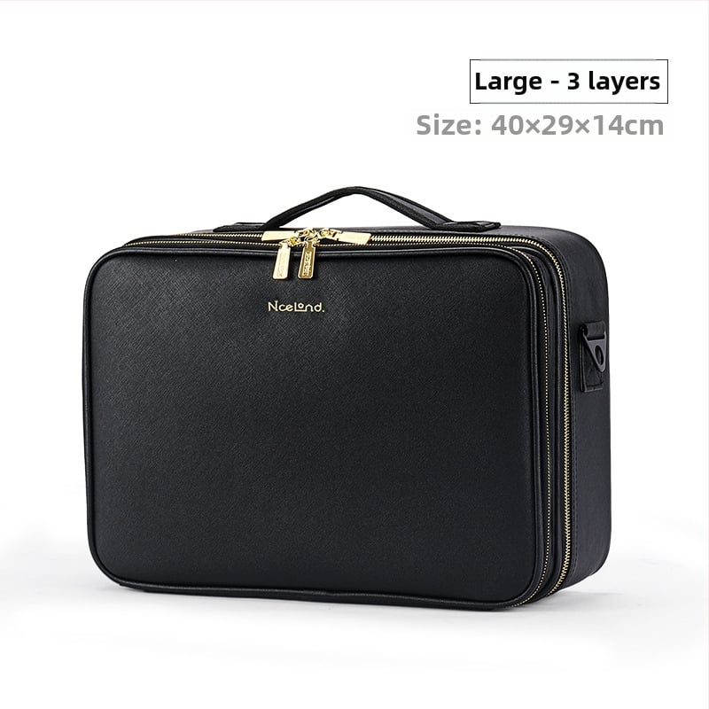 NICELAND fém kozmetikai táska, hordozható, nagy kapacitású; professzionális sminkmesterek és tetoválás eszközei tárolására; városi egyszerű stílus; neutrális mindkét nem számára