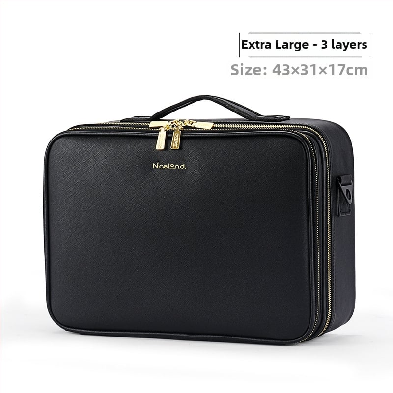 NICELAND fém kozmetikai táska, hordozható, nagy kapacitású; professzionális sminkmesterek és tetoválás eszközei tárolására; városi egyszerű stílus; neutrális mindkét nem számára