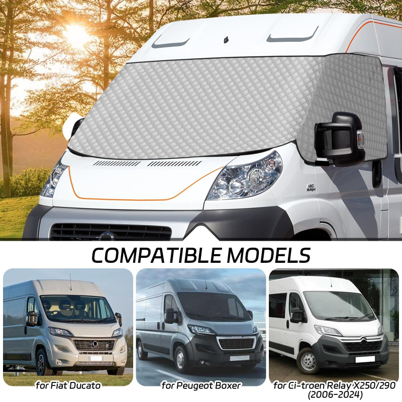 Euro RV Fiat Ducato navlaka za vjetrobran – zaštita od snijega, debeli pamukasti sjenilac, izolacija za kamp-kuću