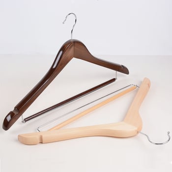 Drvena vješalica za odjeću, Stil Novi kineski stil, pogodna za odjeću, hlače i kravate, s mogućnošću prilagodbe, lansiranje proljeće 2022, kutija od 100 komada