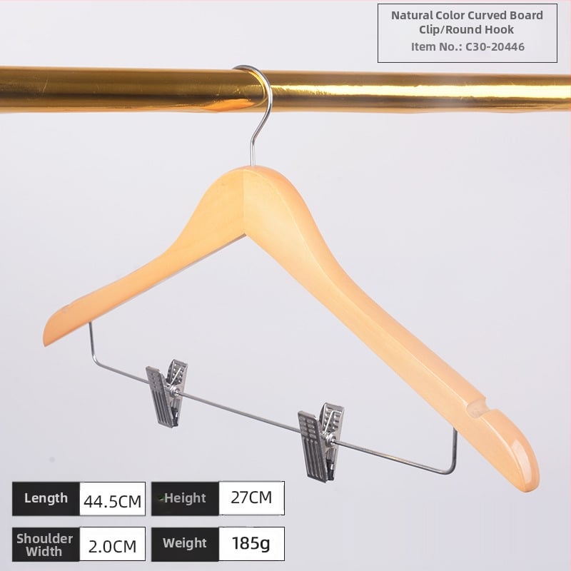 Drvena vješalica za odjeću, Stil Novi kineski stil, pogodna za odjeću, hlače i kravate, s mogućnošću prilagodbe, lansiranje proljeće 2022, kutija od 100 komada