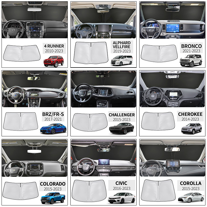 Okvir za automobilsku sjenilo od poliester vlakana; montaža karticom; ispis logotipa; mogućnost licencirane privatne oznake