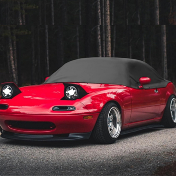 Polovičný kryt auta pre Mazda MX-5 s mäkkou strechou — Oxford tkanina, 450 g, štýl: hutný minimalistický, zabudovaná inštalácia, jednofarebný vzor