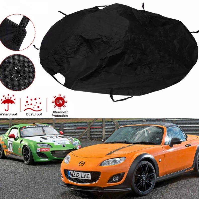 Polovičný kryt auta pre Mazda MX-5 s mäkkou strechou — Oxford tkanina, 450 g, štýl: hutný minimalistický, zabudovaná inštalácia, jednofarebný vzor