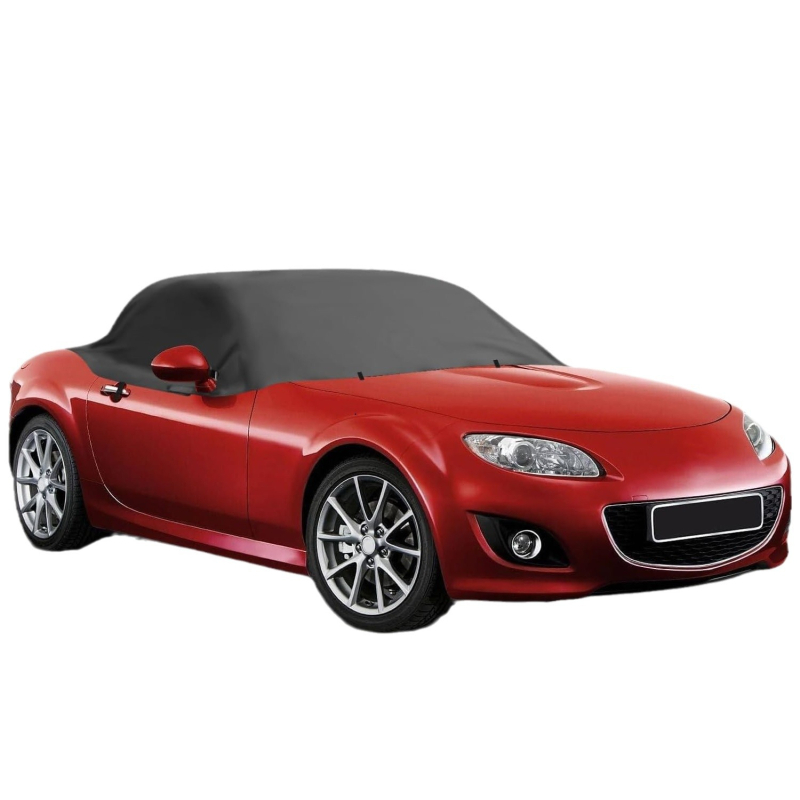 Polovičný kryt auta pre Mazda MX-5 s mäkkou strechou — Oxford tkanina, 450 g, štýl: hutný minimalistický, zabudovaná inštalácia, jednofarebný vzor