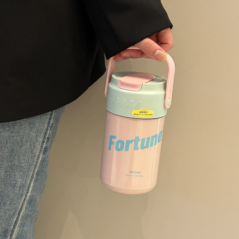 Termos čaša za čaj s odjelom čaja i vode, unutarnji spremnik 316SS, vanjski omotač 201SS, izolacija 6–12 sati, prijenosna uz slamku, poklon pakiranje