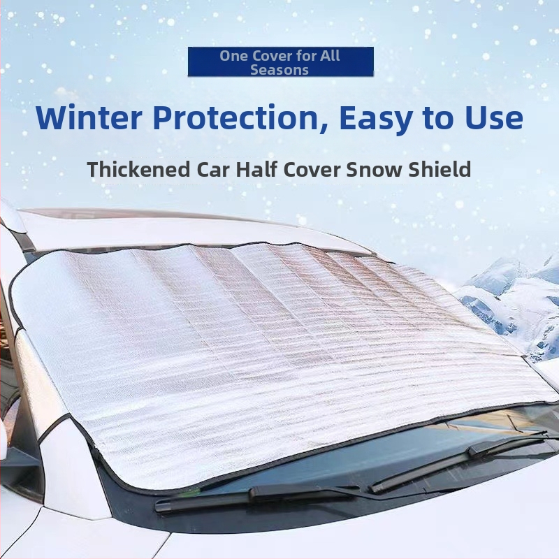 Autó szélvédő árnyékoló – alumíniumfólia, vákuumos rögzítés, első és hátsó fedés, hó- és fagy elleni védelem