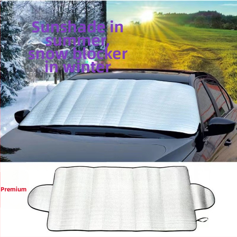 Autó szélvédő árnyékoló – alumíniumfólia, vákuumos rögzítés, első és hátsó fedés, hó- és fagy elleni védelem