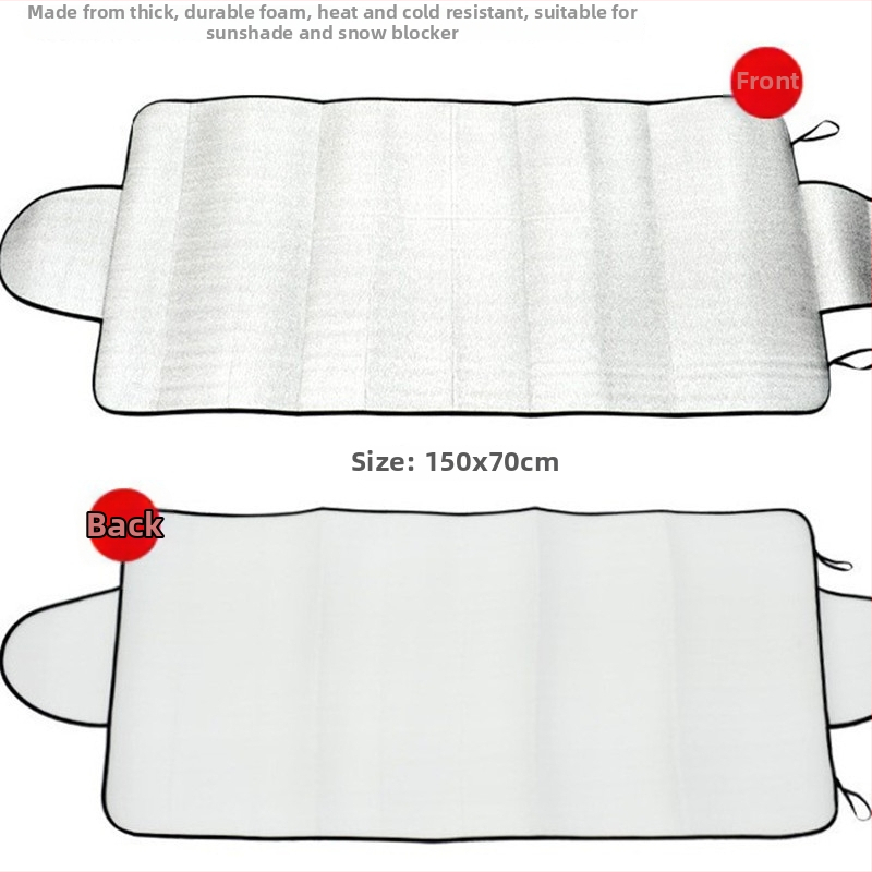 Autó szélvédő árnyékoló – alumíniumfólia, vákuumos rögzítés, első és hátsó fedés, hó- és fagy elleni védelem