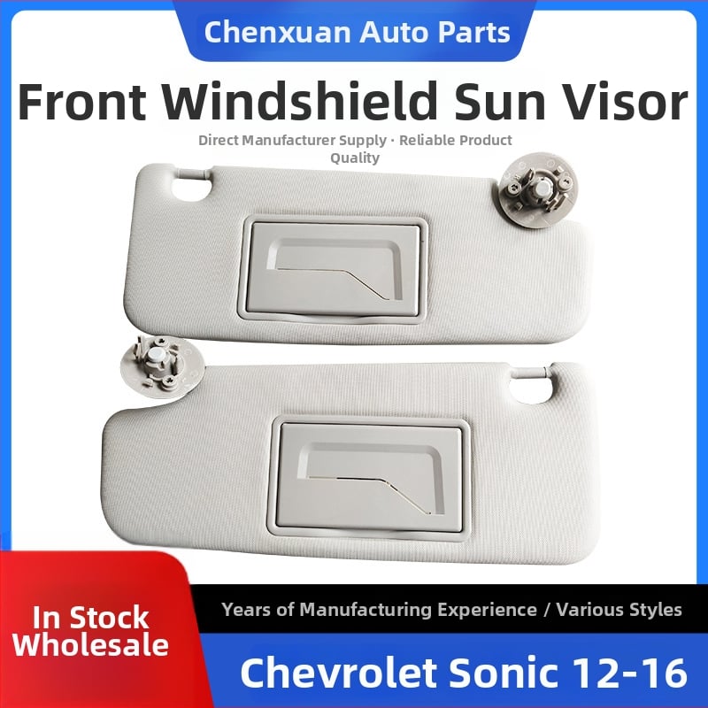 Sun visor shade za Chevrolet Sonic 2012–2016 — PVC materijal, ugradnja klikom, ispis logotipa moguć