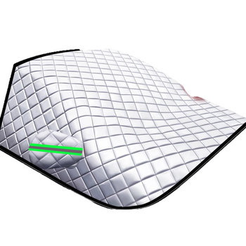 Универсално покривало за предното стъкло на автомобил - алуминиево фолио, двуслоен, монтаж със щракване, универсален модел, решетъчен модел