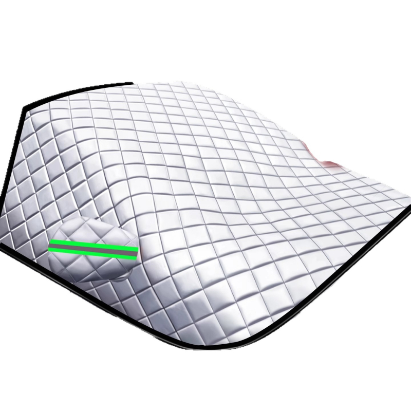 Универсално покривало за предното стъкло на автомобил - алуминиево фолио, двуслоен, монтаж със щракване, универсален модел, решетъчен модел