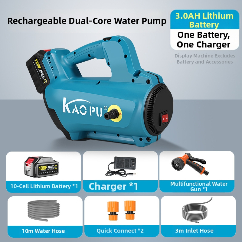 Pompa de apă portabilă cu baterie litiu – dual-core, 18V, 0.85 MPa, 2 kg