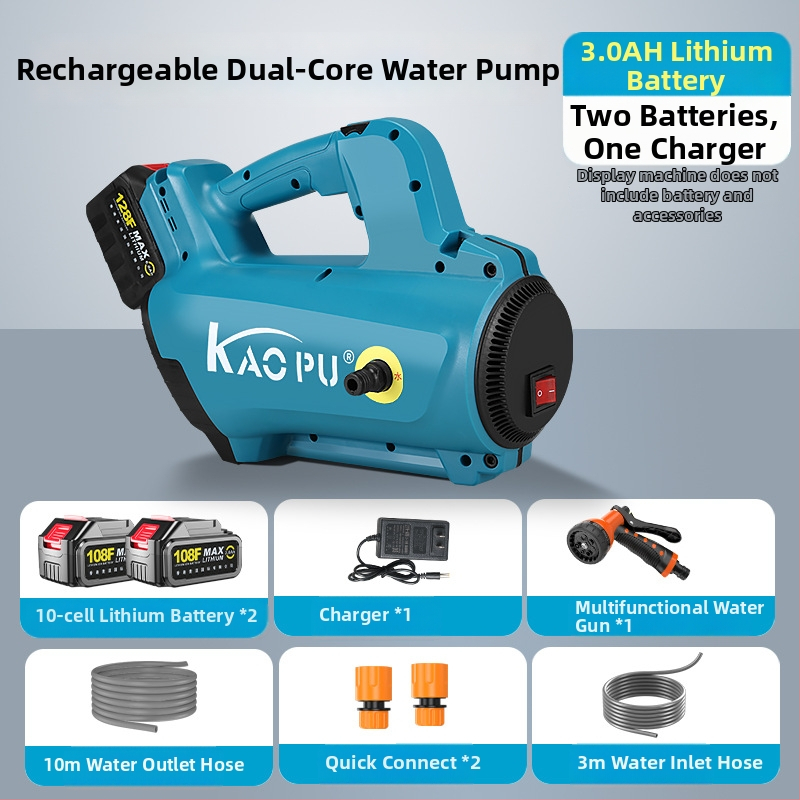 Pompa de apă portabilă cu baterie litiu – dual-core, 18V, 0.85 MPa, 2 kg