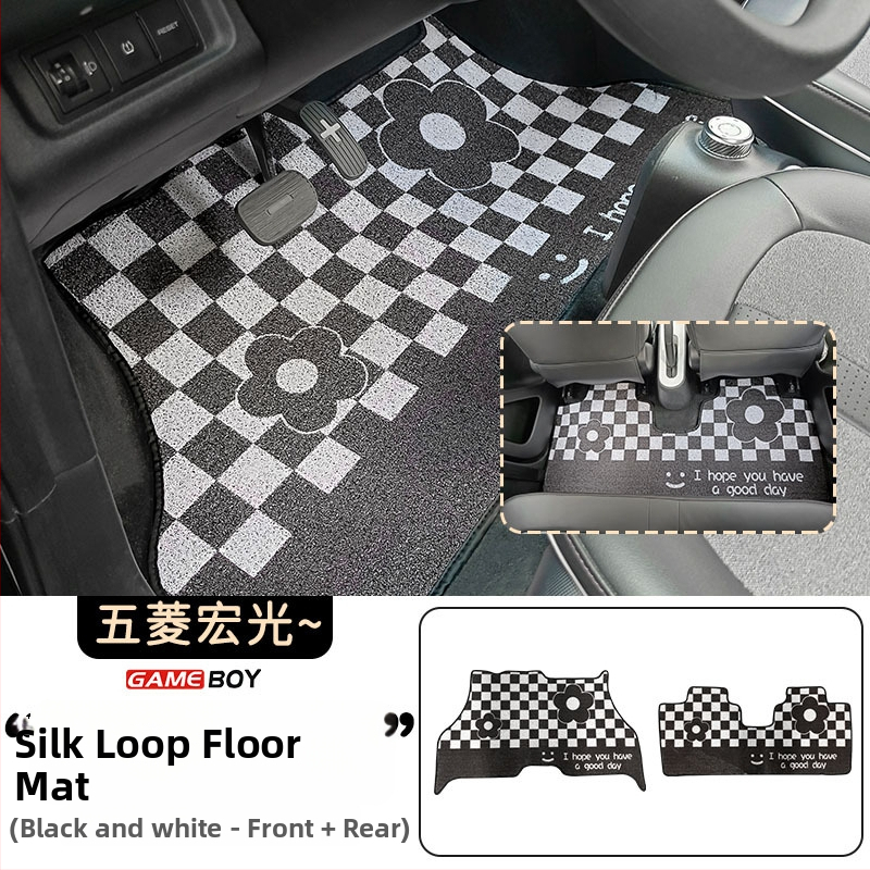 Auto podloga kompatibilna s Wuling Hongguang GAMEBOY, Silk-Loop rub, PVC protuklizna, dekorativni unutarnji dizajn s mini crtanim likom
