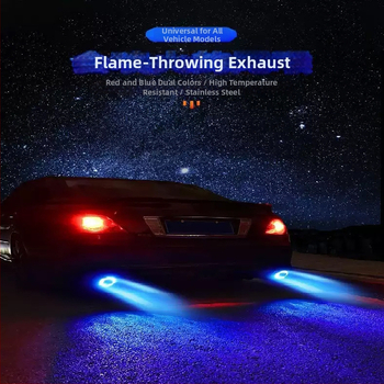 Autó kipufogócső világítással — egyenes végződésű cső, láng- és kipufogófény, dekoratív fény karbon szálas mintázattal (Márka: Golden Splendor; Testreszabás: Igen; Saját márka: Nem)