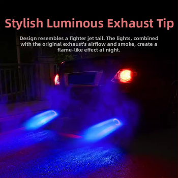 Autó kipufogócső világítással — egyenes végződésű cső, láng- és kipufogófény, dekoratív fény karbon szálas mintázattal (Márka: Golden Splendor; Testreszabás: Igen; Saját márka: Nem)
