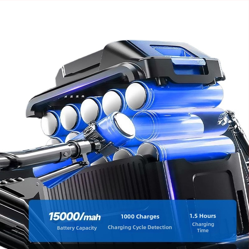 Vezeték nélküli autómosó készülék, nagy nyomású vízpuskával, hordozható, ABS műanyag fúvóka