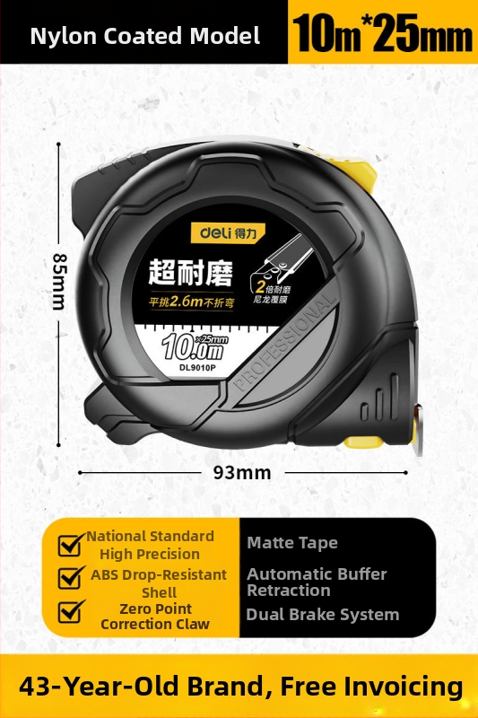 Pásová meracia pravítka DL9003 od Deli — ABS telo, vysoká presnosť, všeobecné použitie, merací rozsah 2 m