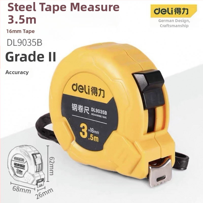 Pásová meracia pravítka DL9003 od Deli — ABS telo, vysoká presnosť, všeobecné použitie, merací rozsah 2 m