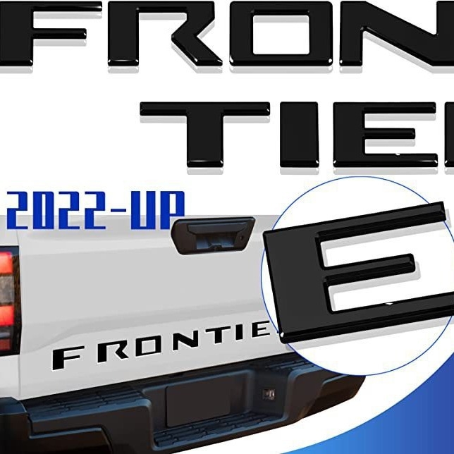 ABS műanyag embléma a Nissan Frontier hátsó csomagtartójához — öntapadós matrica FRONTIER mintával