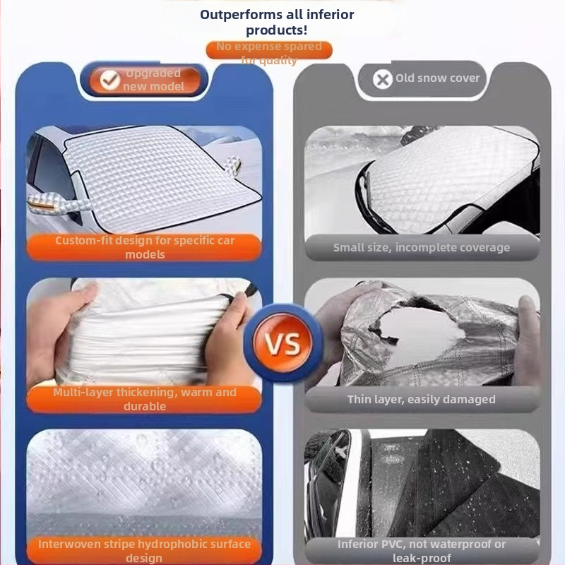 Four Seasons autóhoz való tömörített alumíniumfóliás hótakaró, fagy és eső elleni védelemmel, hosszított változat, rögzítés statikus matricával, általános illeszkedés