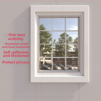PET film na okná pre slnečnú ochranu — jednosmerný pohľad, samolepiaci, moderný minimalistický štýl