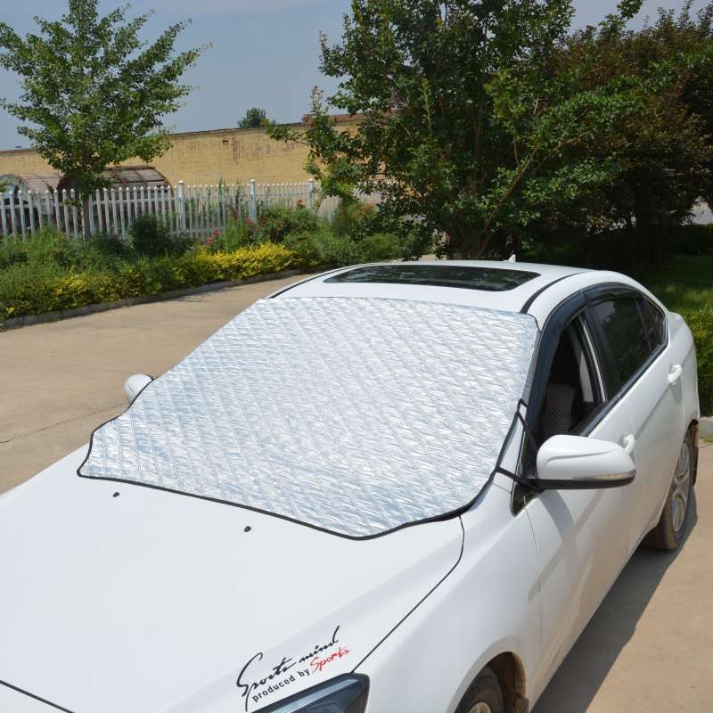 Aoyale Prednja zaštita vjetrobranskog prozora automobila – aluminijska folija, magnetsko pričvršćivanje, univerzalna kompatibilnost, minimalistički karirani uzorak