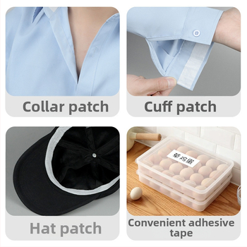 Set dodataka za odijelo: naljepnice protiv prljavštine i upijanja znoja za ovratnik, dekolte, manžete, vizir kapice i peta (Debljina 2.5; Materijal: Tkanina; Uzorak: Jednobojan; Funkcija: Antistatika; Pakiranje: 500)