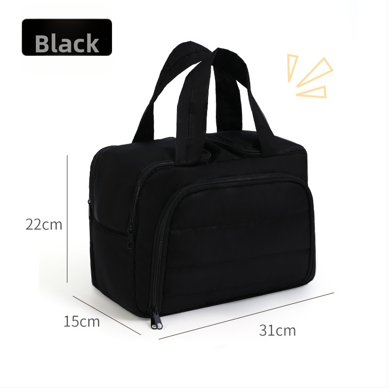 Dupla nyitású kozmetikai táska, nagy kapacitású, vászon anyag, cipzár