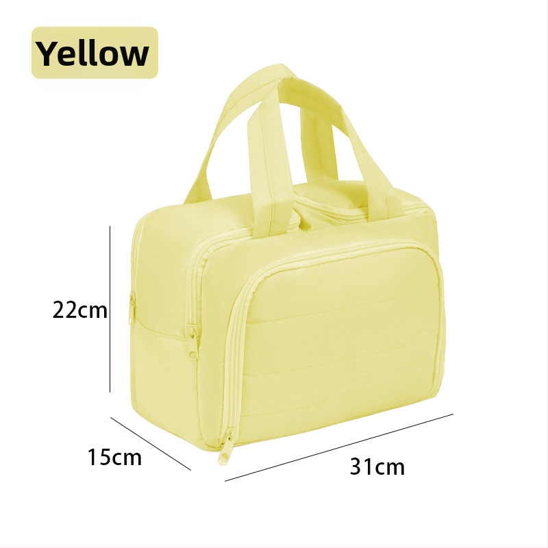 Dupla nyitású kozmetikai táska, nagy kapacitású, vászon anyag, cipzár