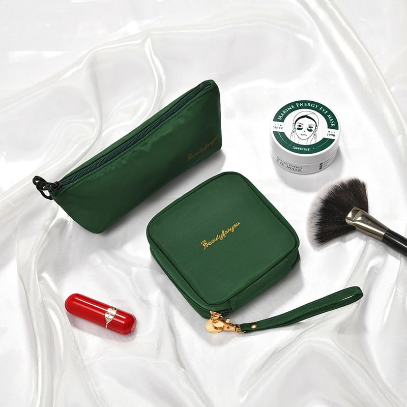 Φορητή τσάντα κραγιόν και καλλυντικών με φερμουάρ, πολυεστερικό υλικό, αδιάβροχη και ανθεκτική, επεκτάσιμη, με μεγάλη χωρητικότητα για μακιγιάρ