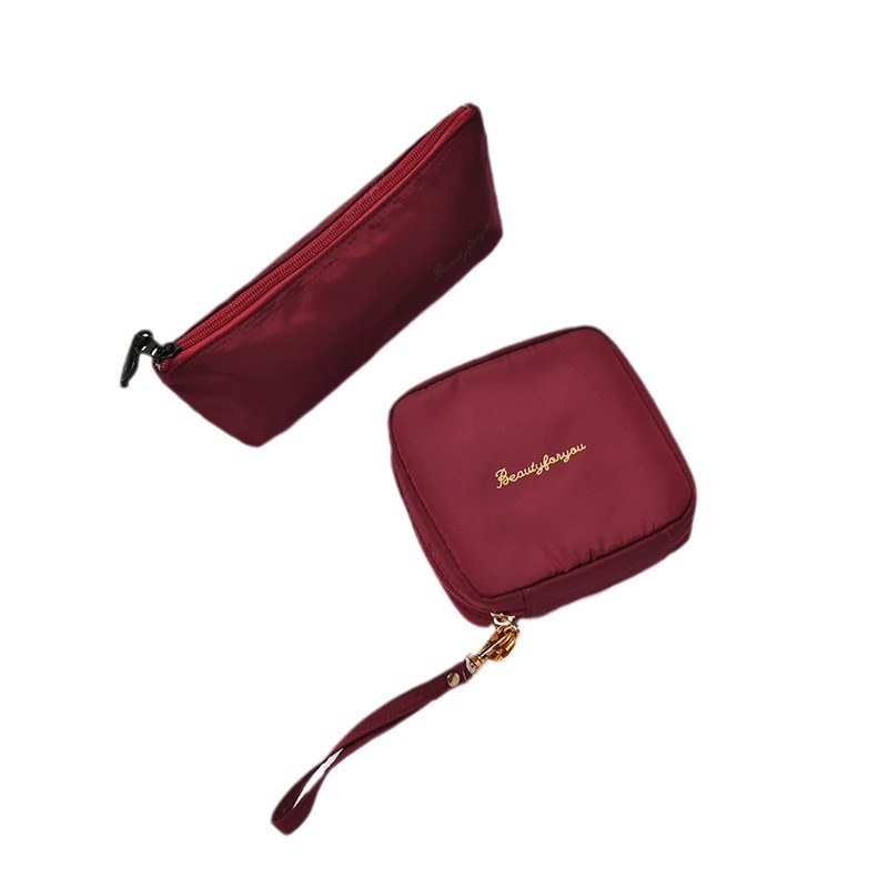 Φορητή τσάντα κραγιόν και καλλυντικών με φερμουάρ, πολυεστερικό υλικό, αδιάβροχη και ανθεκτική, επεκτάσιμη, με μεγάλη χωρητικότητα για μακιγιάρ