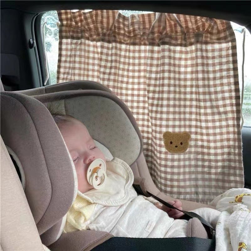 Ins stil karirani medvjedić sjenilo za prozor automobila za bebu, rekvizita za fotografiju