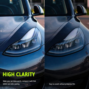 Folia za zaštitu prednjih svjetala Tesla Model Y — HD TPU, prozirna, zaštita svjetala