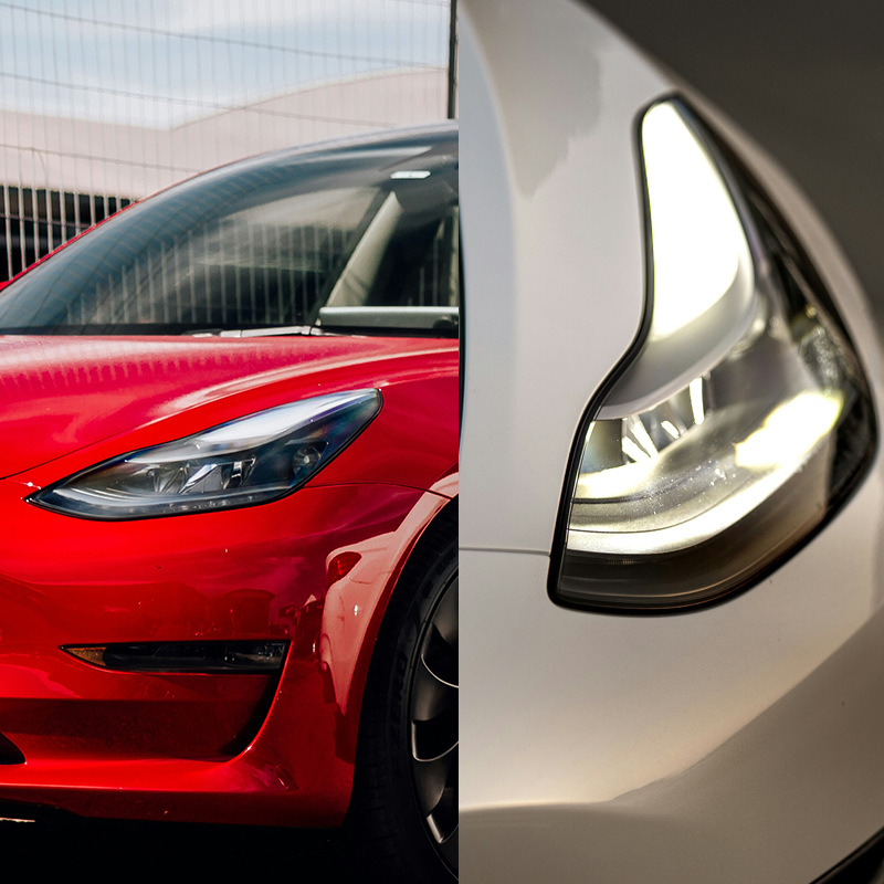 Folia za zaštitu prednjih svjetala Tesla Model Y — HD TPU, prozirna, zaštita svjetala
