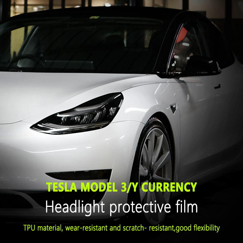 Folia za zaštitu prednjih svjetala Tesla Model Y — HD TPU, prozirna, zaštita svjetala