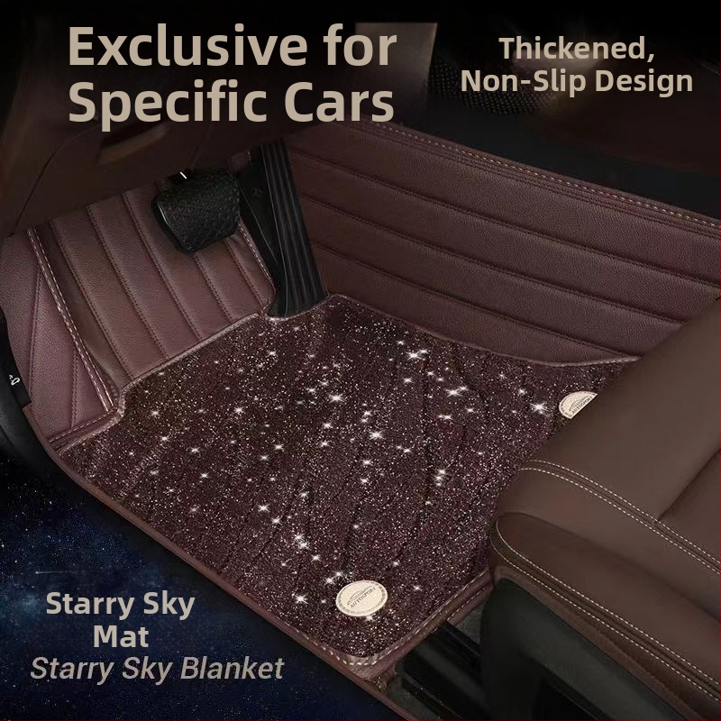 Audi A6L vodičová podložka na podlahu auta — dizajn hviezdnej oblohy, vlnený semiš + PE, odolná voči opotrebeniu, bez zápachu, Snowy