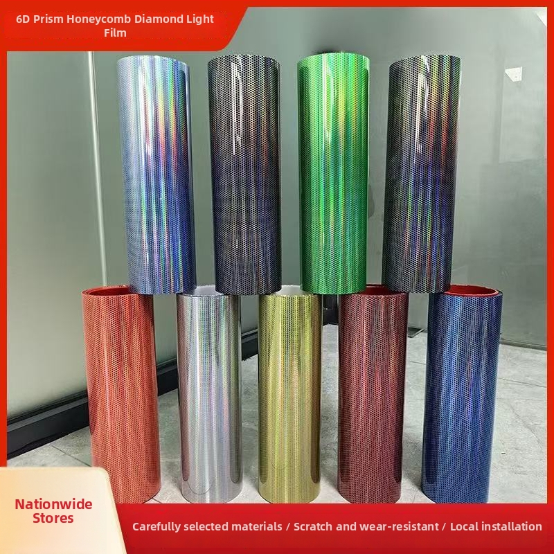 Fólia na obal vozidla - 6D prism honeycomb rhombus vzor - lesklé PVC prevedenie