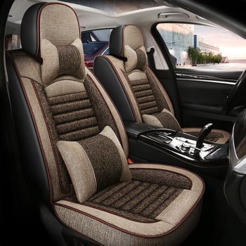 Oasis πενταθέσιο μαξιλάρι καθίσματος αυτοκινήτου με καθολικό κάλυμμα τεσσάρων εποχών, εξωτερικό από λινό, γέμισμα βαμβάκι