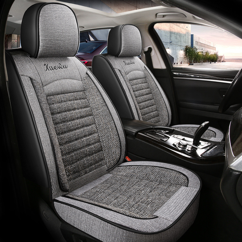 Oasis πενταθέσιο μαξιλάρι καθίσματος αυτοκινήτου με καθολικό κάλυμμα τεσσάρων εποχών, εξωτερικό από λινό, γέμισμα βαμβάκι