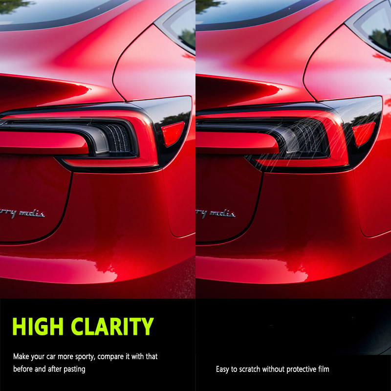 Tesla Model 3 защитен филм за задни светлини - прозрачен, устойчив на надраскване