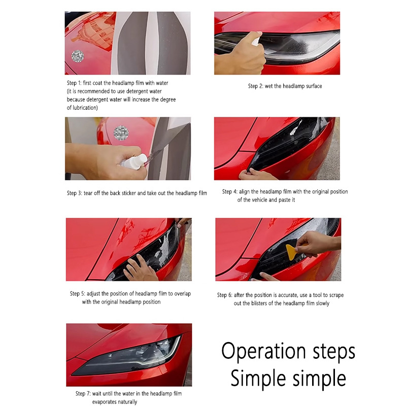 Защитен филм за фарове за Tesla Model Y и Model 3, TPU, SNBLO