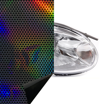 Стикер за фарове на автомобил с лазерен мрежест дизайн, декоративен филм за задните светлини и филм за промяна на цвета на фаровете за мъгла (Бранд: Cheshjong; Материал: PVC)