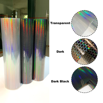 Стикер за фарове на автомобил с лазерен мрежест дизайн, декоративен филм за задните светлини и филм за промяна на цвета на фаровете за мъгла (Бранд: Cheshjong; Материал: PVC)